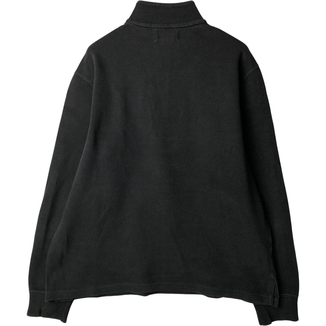 Ralph Lauren POLO by Ralph Lauren Half-Zip Sweatshirt, Men's Size L cotton black type Vintage Second Hand