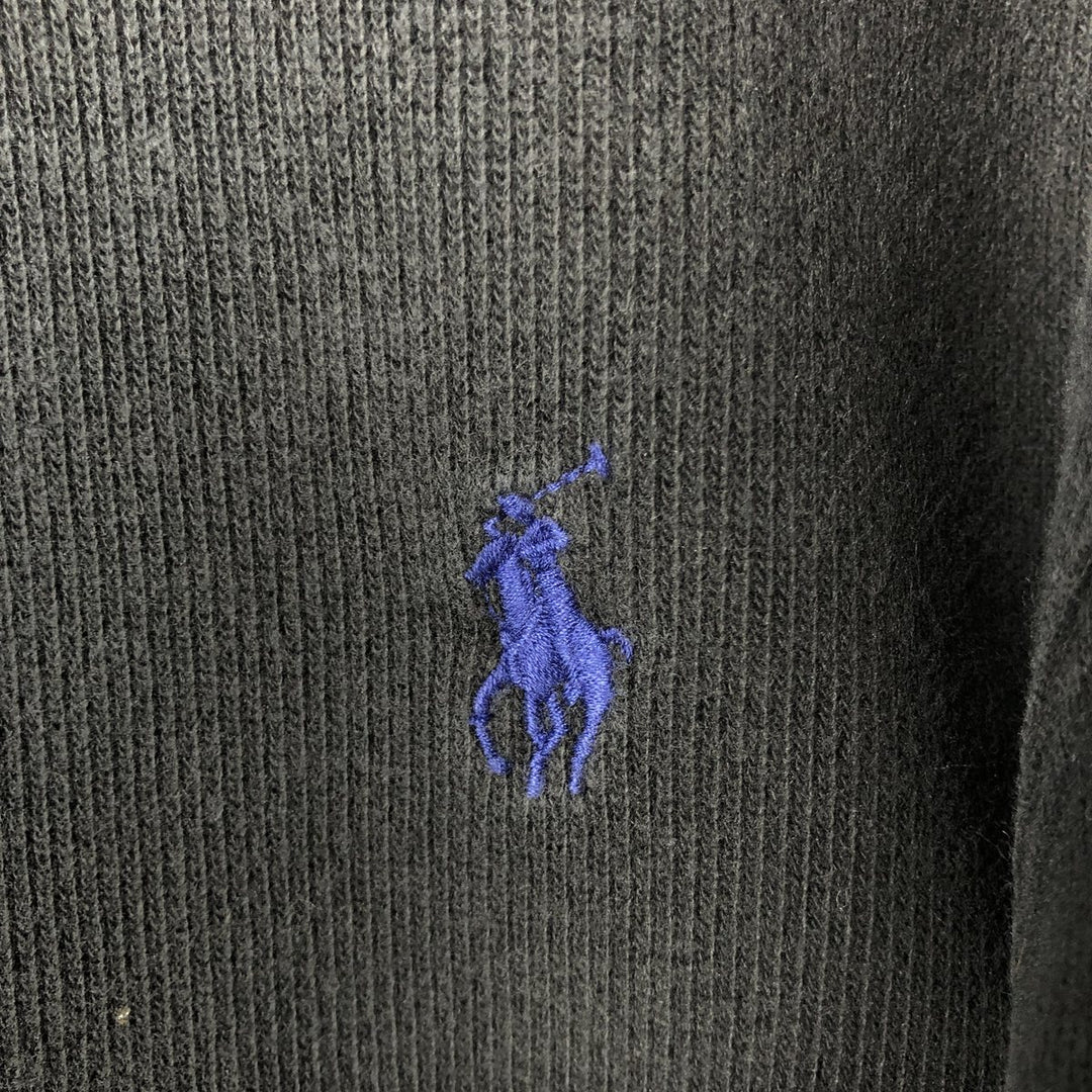 Ralph Lauren POLO by Ralph Lauren Half-Zip Sweatshirt, Men's Size L cotton black type Vintage Second Hand