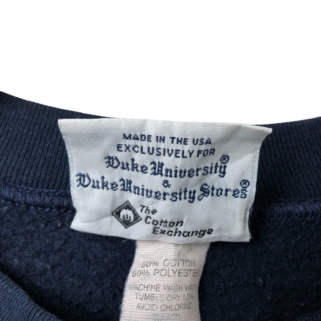 90'S THE COTTON EXCHANGE College Sweatshirt, Made in USA, Men's XL, Vintage cotton navy blue type Vintage Second Hand