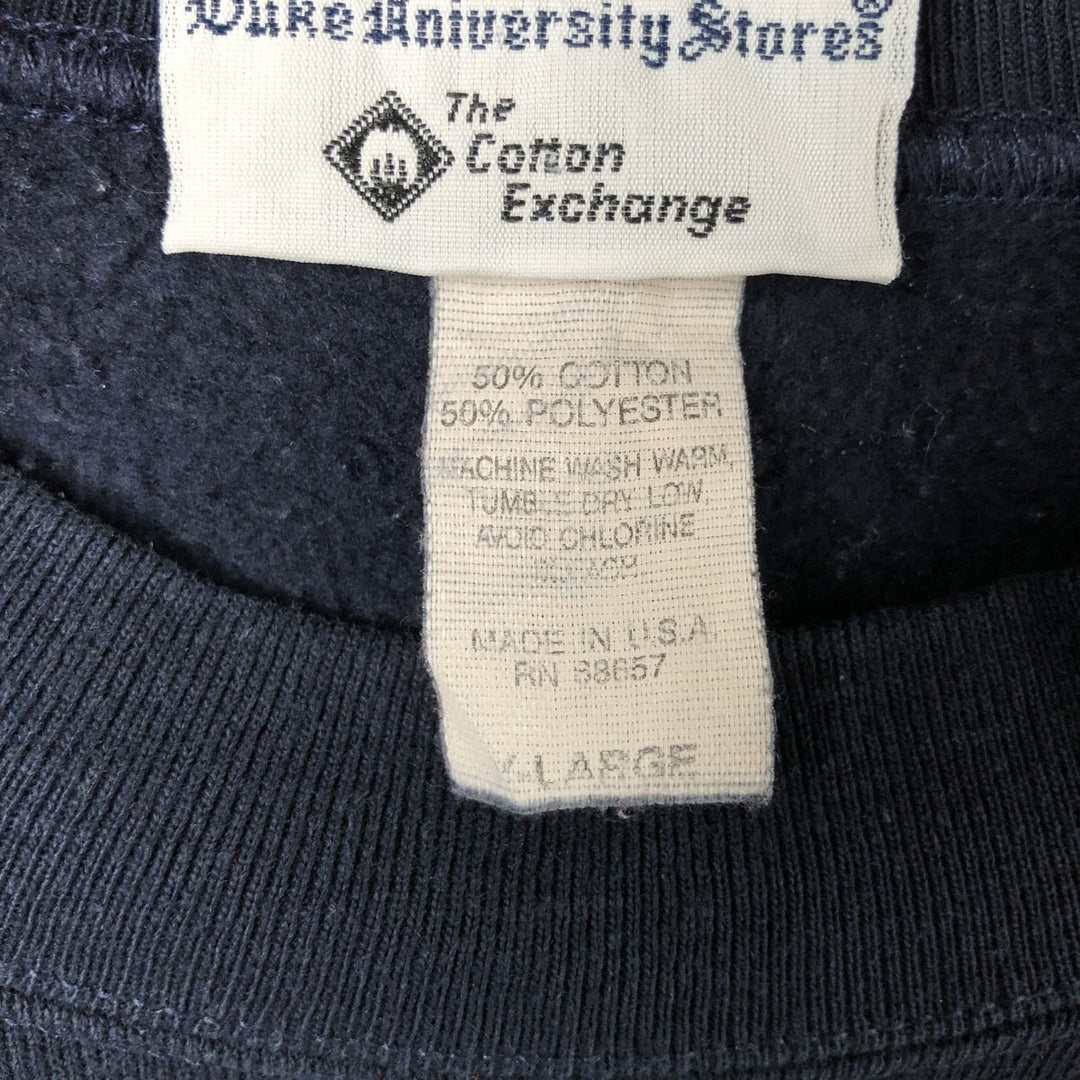90'S THE COTTON EXCHANGE College Sweatshirt, Made in USA, Men's XL, Vintage cotton navy blue type Vintage Second Hand