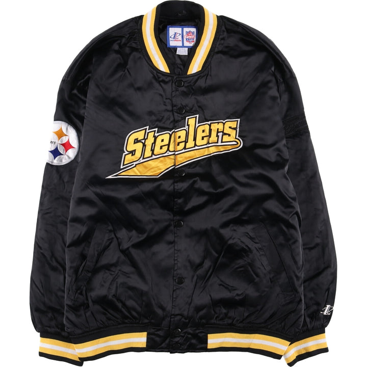 90s-00'S Logo Athletic NFL Pittsburgh Steelers Padded Stadium Jacket, Men's Size L Nylon black type Vintage Second Hand