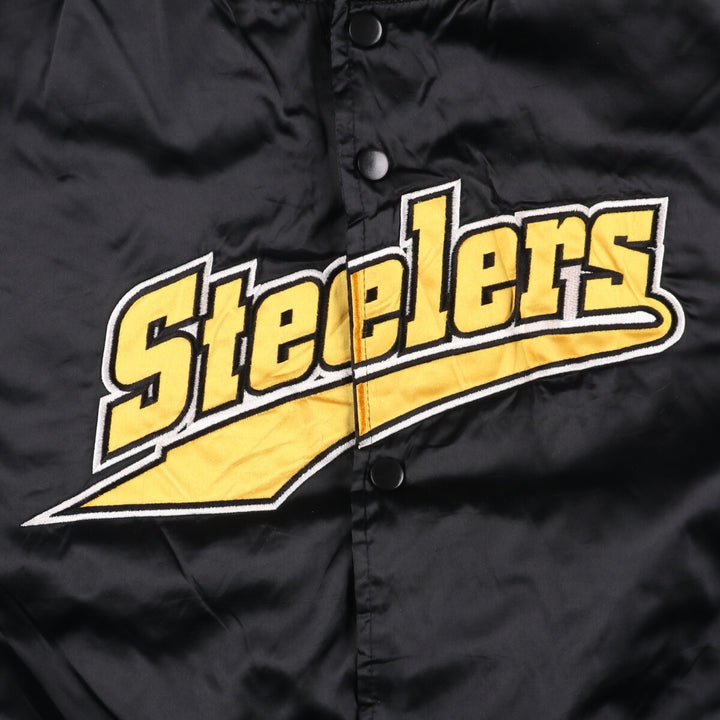 90s-00'S Logo Athletic NFL Pittsburgh Steelers Padded Stadium Jacket, Men's Size L Nylon black type Vintage Second Hand