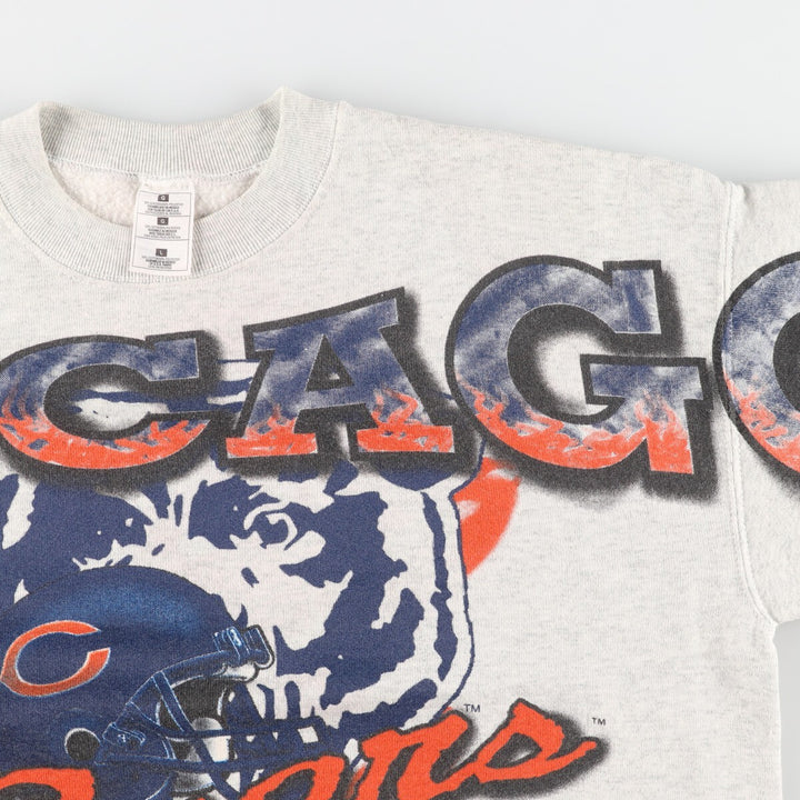 Vintage 90'S NFL Chicago Bears print sweatshirt, size L, men's cotton gray type Vintage Second Hand