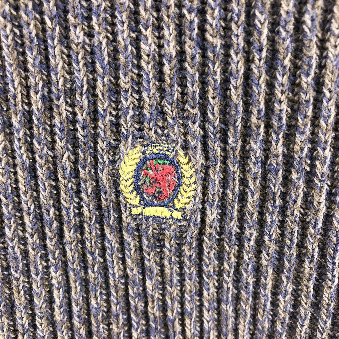 Vintage 90'S Tommy Hilfiger cotton knit sweater, size L, men's size L cotton gray type Vintage Second Hand