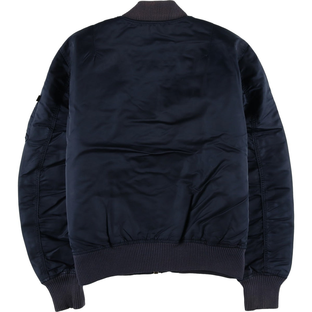 Civilian Alpha MA-1 type padded military flight jacket, men's XL size Nylon navy blue type Vintage Second Hand