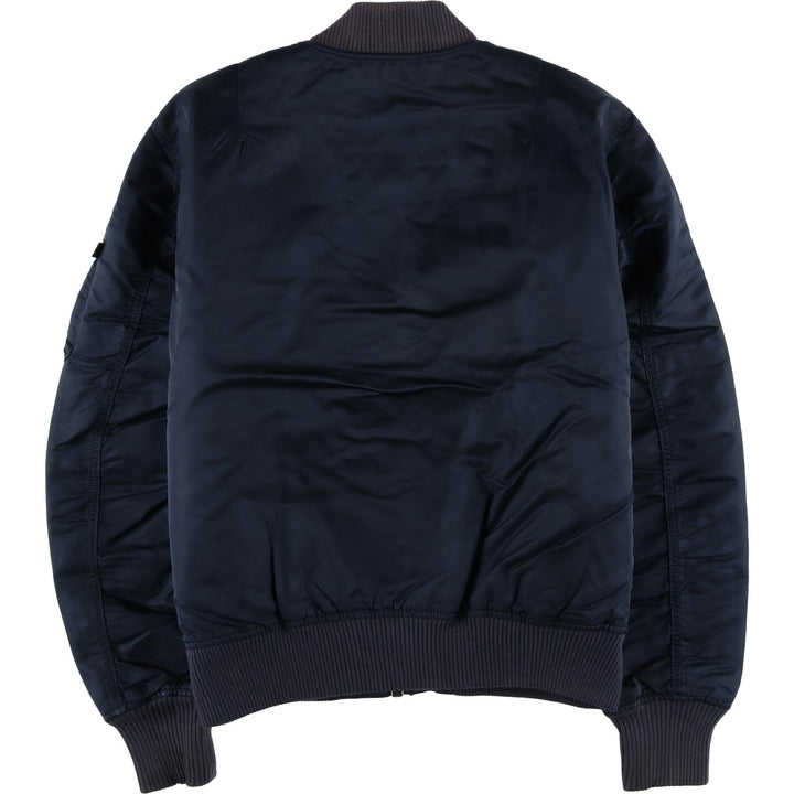 Civilian Alpha MA-1 type padded military flight jacket, men's XL size Nylon navy blue type Vintage Second Hand