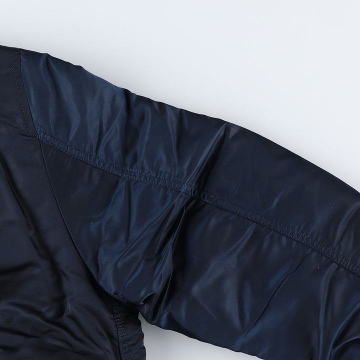 Civilian Alpha MA-1 type padded military flight jacket, men's XL size Nylon navy blue type Vintage Second Hand