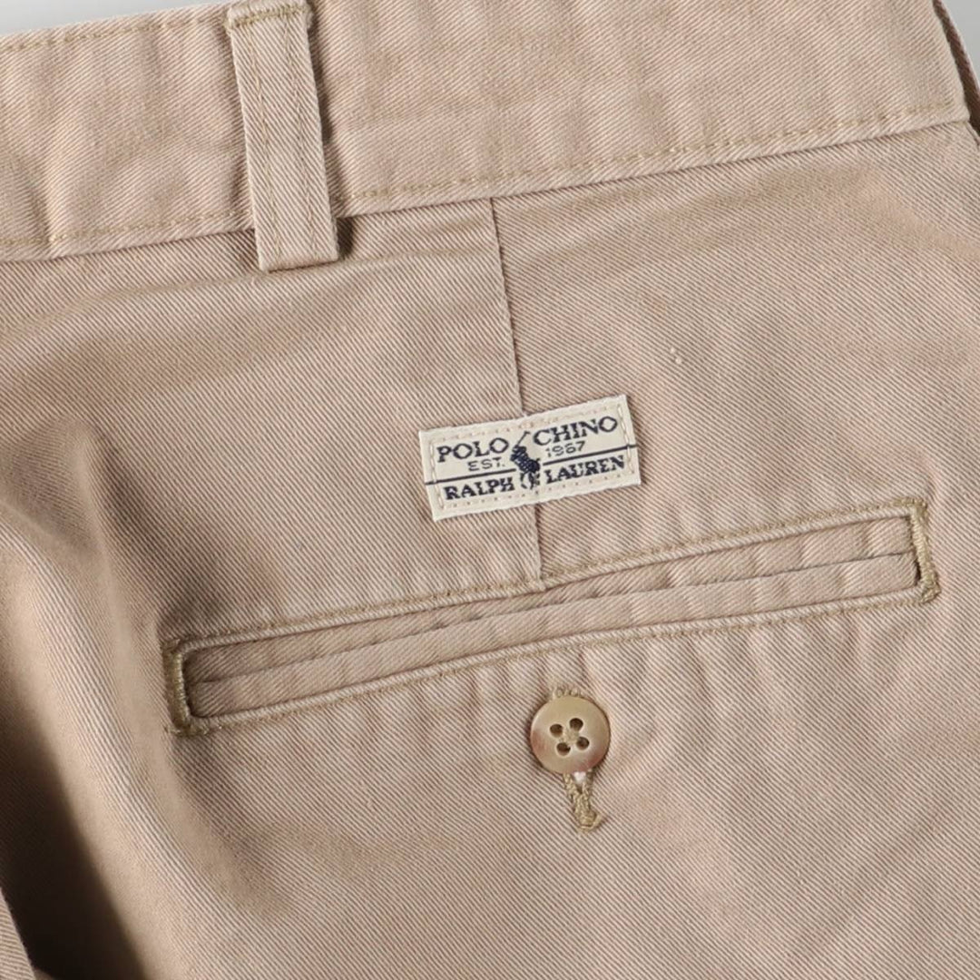 Ralph Lauren POLO RALPH LAUREN Two-pleat chino pants for men, size W35 cotton Beige type Vintage Second Hand