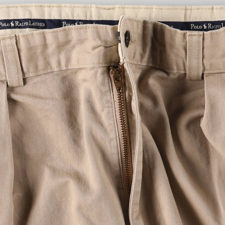 Ralph Lauren POLO RALPH LAUREN Two-pleat chino pants for men, size W35 cotton Beige type Vintage Second Hand