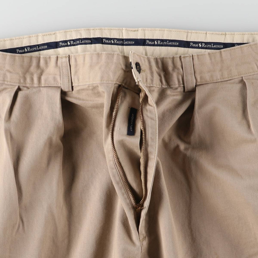 Ralph Lauren POLO RALPH LAUREN Two-pleat chino pants for men, size W35 cotton Beige type Vintage Second Hand