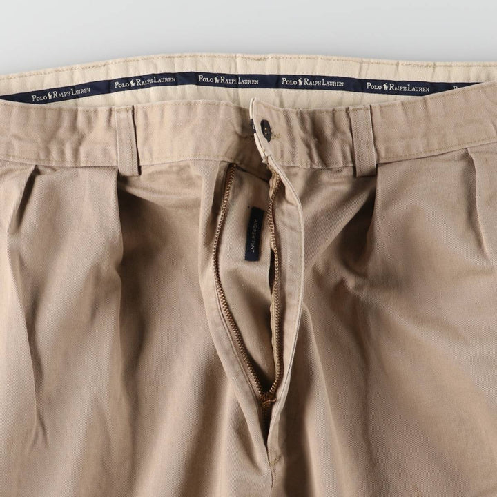 Ralph Lauren POLO RALPH LAUREN Two-pleat chino pants for men, size W35 cotton Beige type Vintage Second Hand