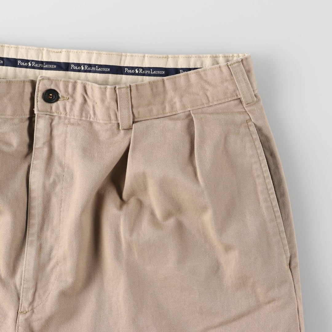 Ralph Lauren POLO RALPH LAUREN Two-pleat chino pants for men, size W35 cotton Beige type Vintage Second Hand