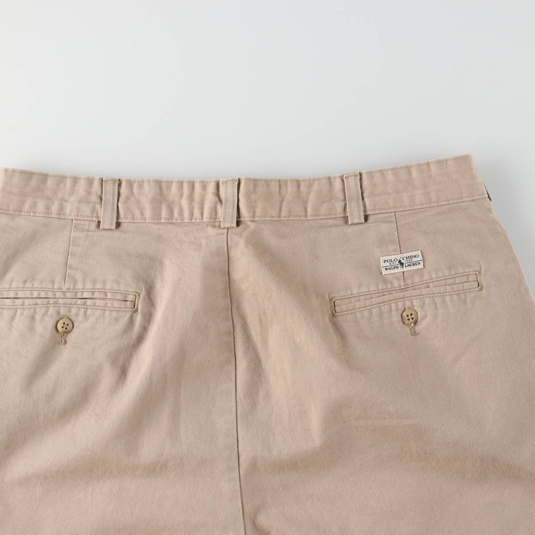 Ralph Lauren POLO RALPH LAUREN Two-pleat chino pants for men, size W35 cotton Beige type Vintage Second Hand