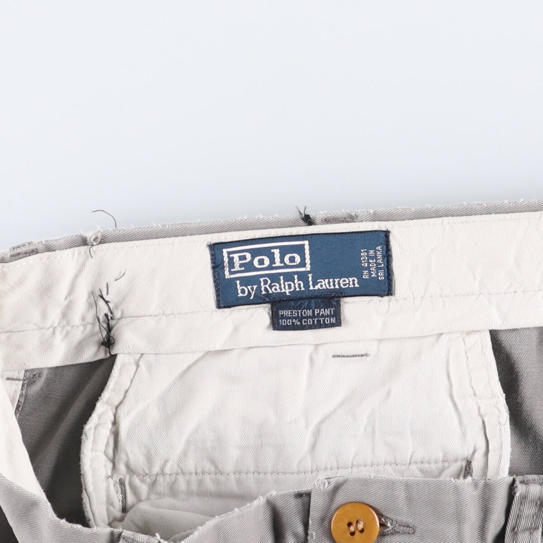 Ralph Lauren POLO by Ralph Lauren PRESTON PANT Chino pants for men, equivalent to w35 cotton gray type Vintage Second Hand