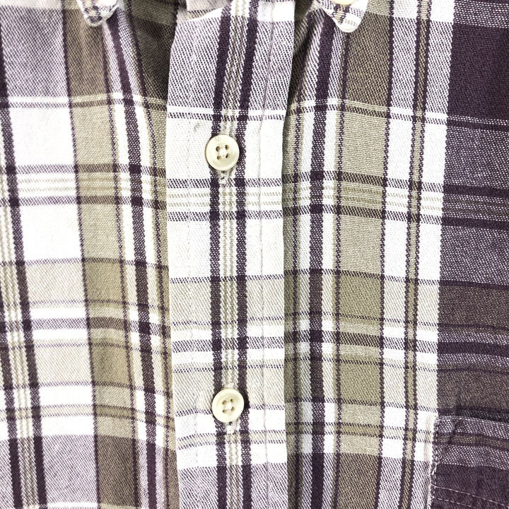 90'S Eddie Bauer Long Sleeve Button-Down Check Shirt, Men's XL, Vintage cotton purple type Vintage Second Hand