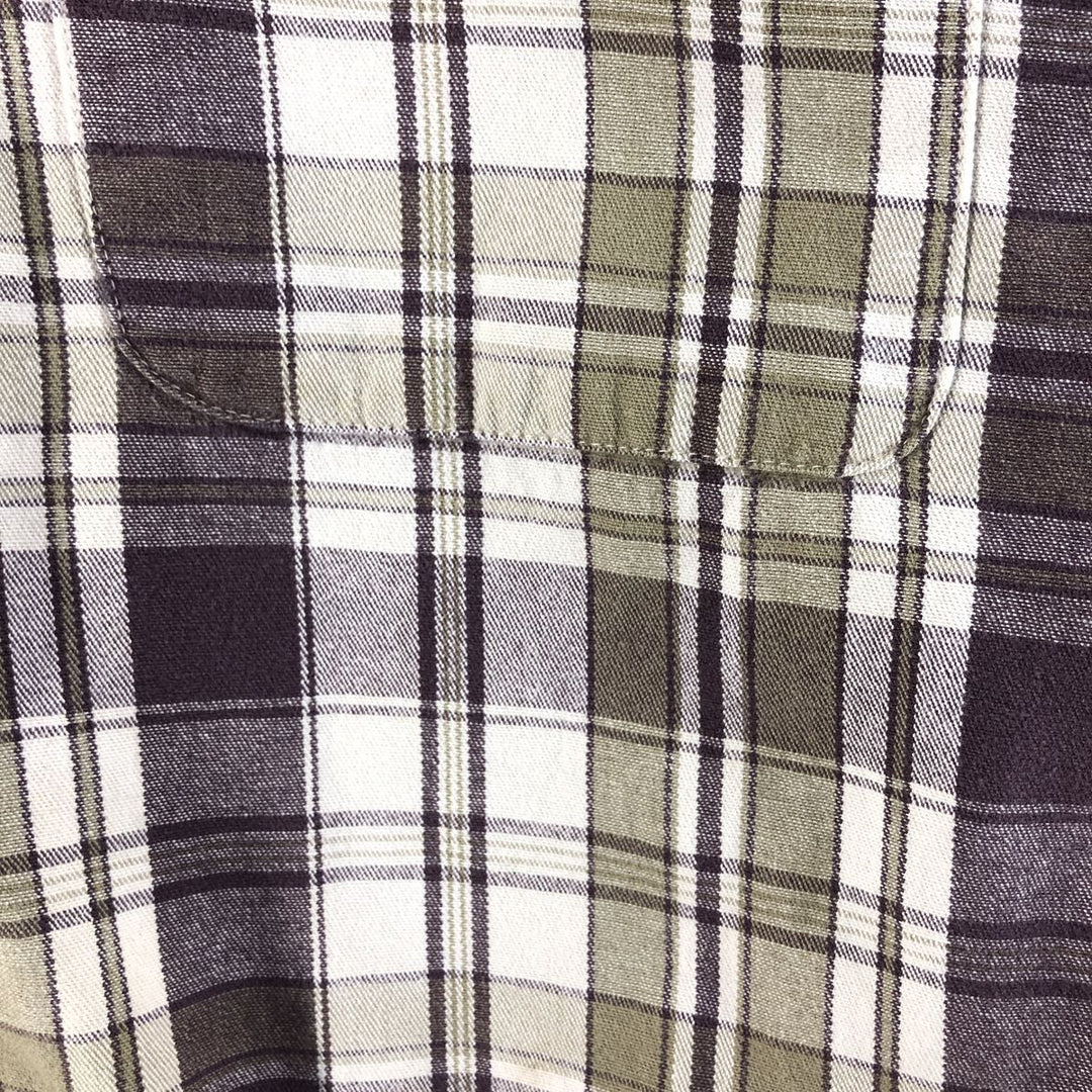 90'S Eddie Bauer Long Sleeve Button-Down Check Shirt, Men's XL, Vintage cotton purple type Vintage Second Hand