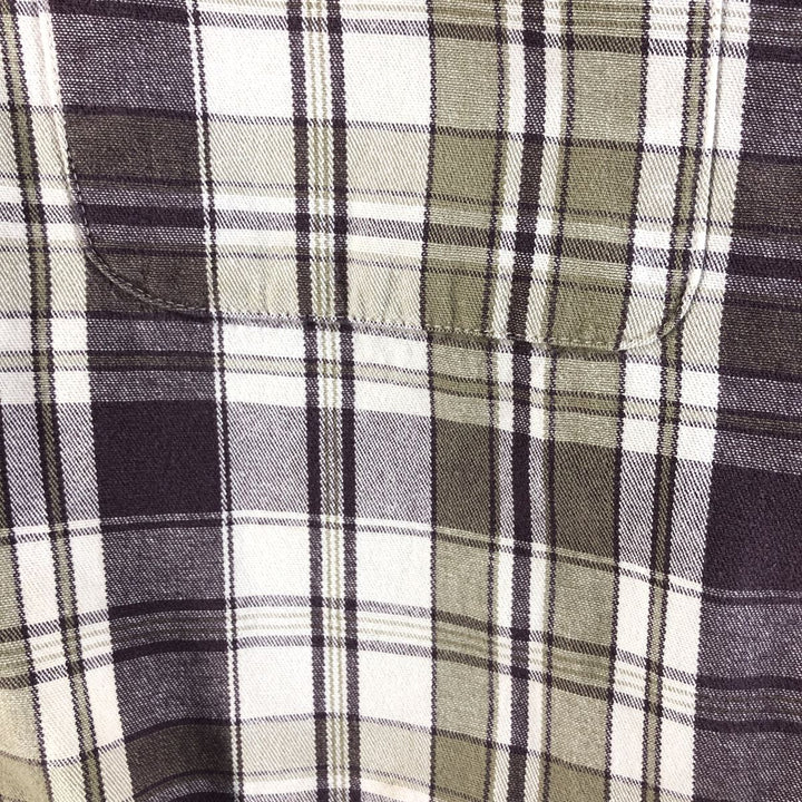 90'S Eddie Bauer Long Sleeve Button-Down Check Shirt, Men's XL, Vintage cotton purple type Vintage Second Hand