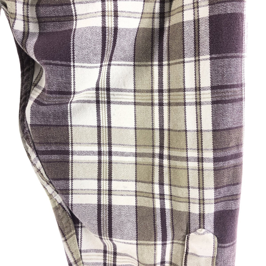 90'S Eddie Bauer Long Sleeve Button-Down Check Shirt, Men's XL, Vintage cotton purple type Vintage Second Hand