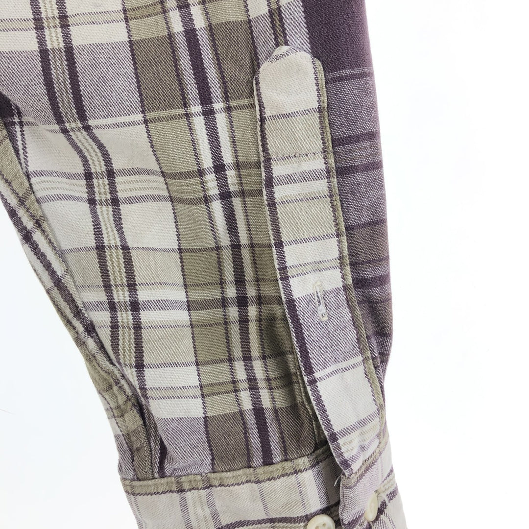 90'S Eddie Bauer Long Sleeve Button-Down Check Shirt, Men's XL, Vintage cotton purple type Vintage Second Hand