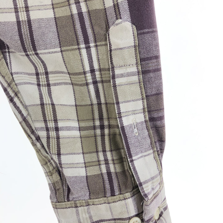 90'S Eddie Bauer Long Sleeve Button-Down Check Shirt, Men's XL, Vintage cotton purple type Vintage Second Hand