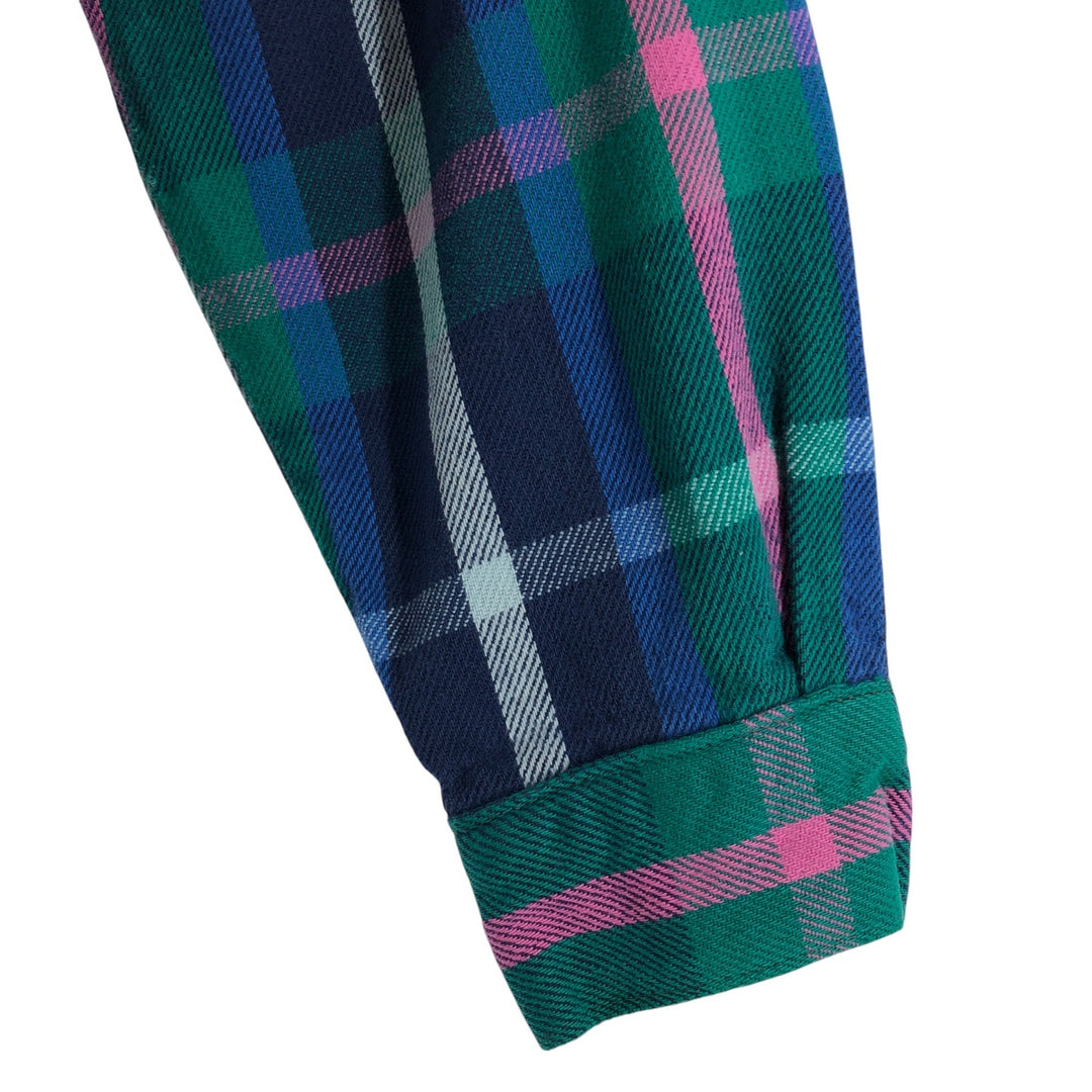 80'S Five Brother Long Sleeve Flannel Check Shirt Made in USA Men's M Vintage cotton blue type Vintage Second Hand