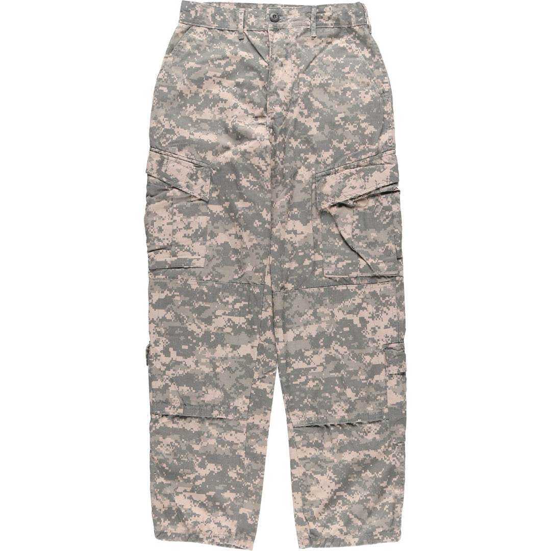 00'S US Military Camouflage Pattern ACU Digital Camo Ripstop Military Cargo Pants Made in USA SMALL-REGULAR Men's S Size cotton gray type Vintage Second Hand