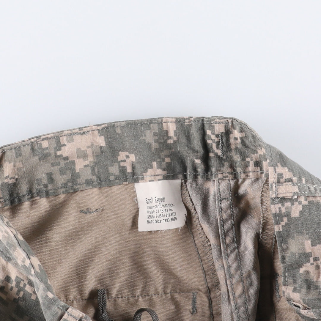 00'S US Military Camouflage Pattern ACU Digital Camo Ripstop Military Cargo Pants Made in USA SMALL-REGULAR Men's S Size cotton gray type Vintage Second Hand