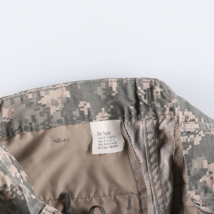 00'S US Military Camouflage Pattern ACU Digital Camo Ripstop Military Cargo Pants Made in USA SMALL-REGULAR Men's S Size cotton gray type Vintage Second Hand