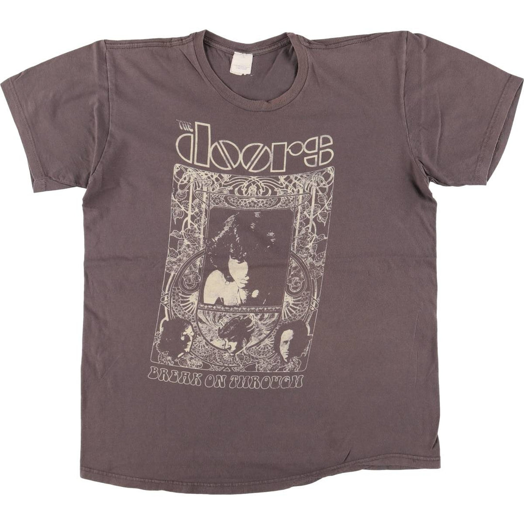00'S The Doors Band T-shirt, Men's XL size cotton gray type Vintage Second Hand