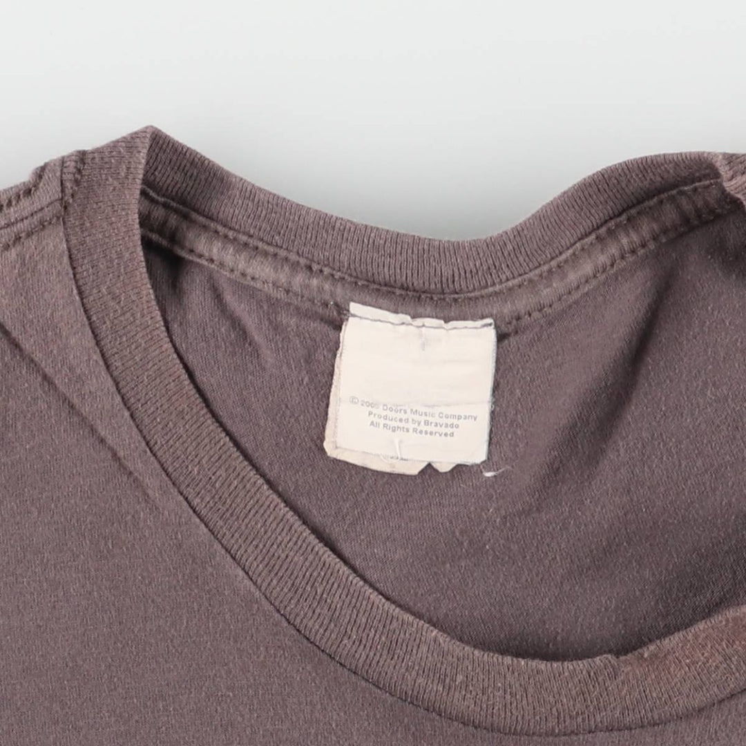 00'S The Doors Band T-shirt, Men's XL size cotton gray type Vintage Second Hand