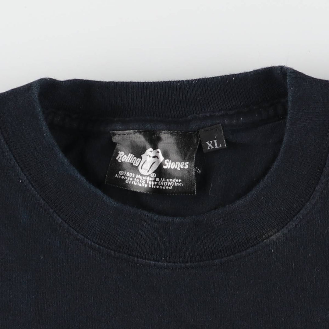 THE ROLLING STONES The Rolling Stones Band T-shirt Band T Men's XL size cotton black type Vintage Second Hand