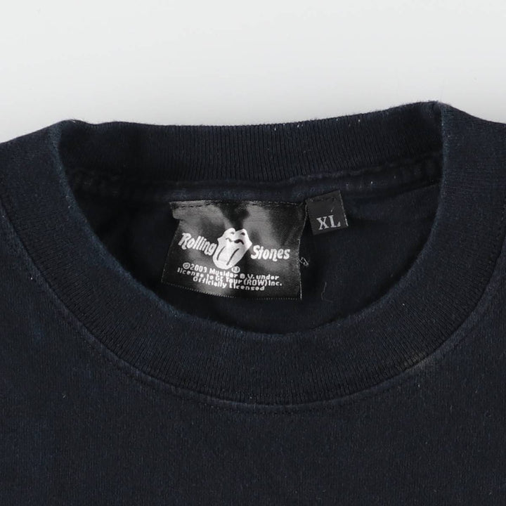 THE ROLLING STONES The Rolling Stones Band T-shirt Band T Men's XL size cotton black type Vintage Second Hand