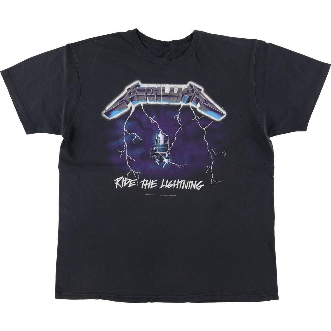 00'S METALLICA Band T-shirt, Band T, Men's M size unclear black type Vintage Second Hand