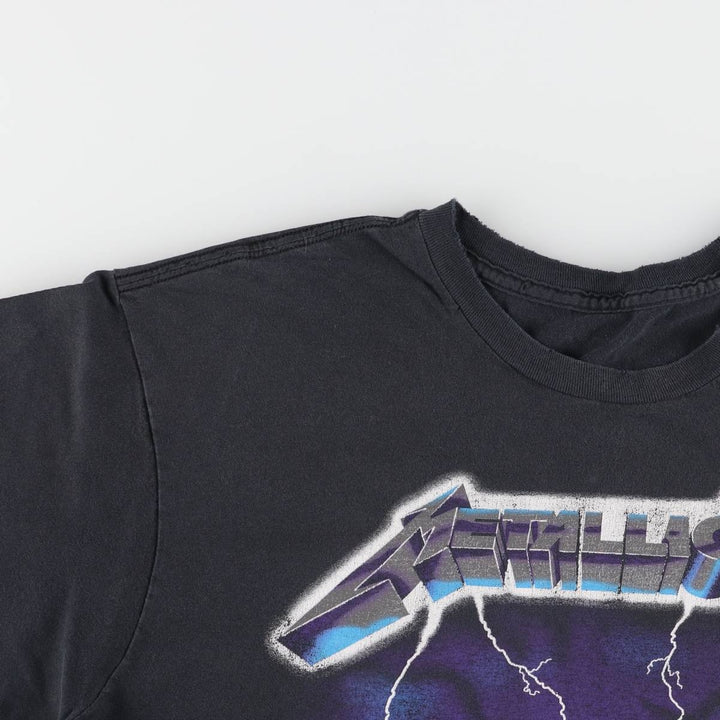 00'S METALLICA Band T-shirt, Band T, Men's M size unclear black type Vintage Second Hand