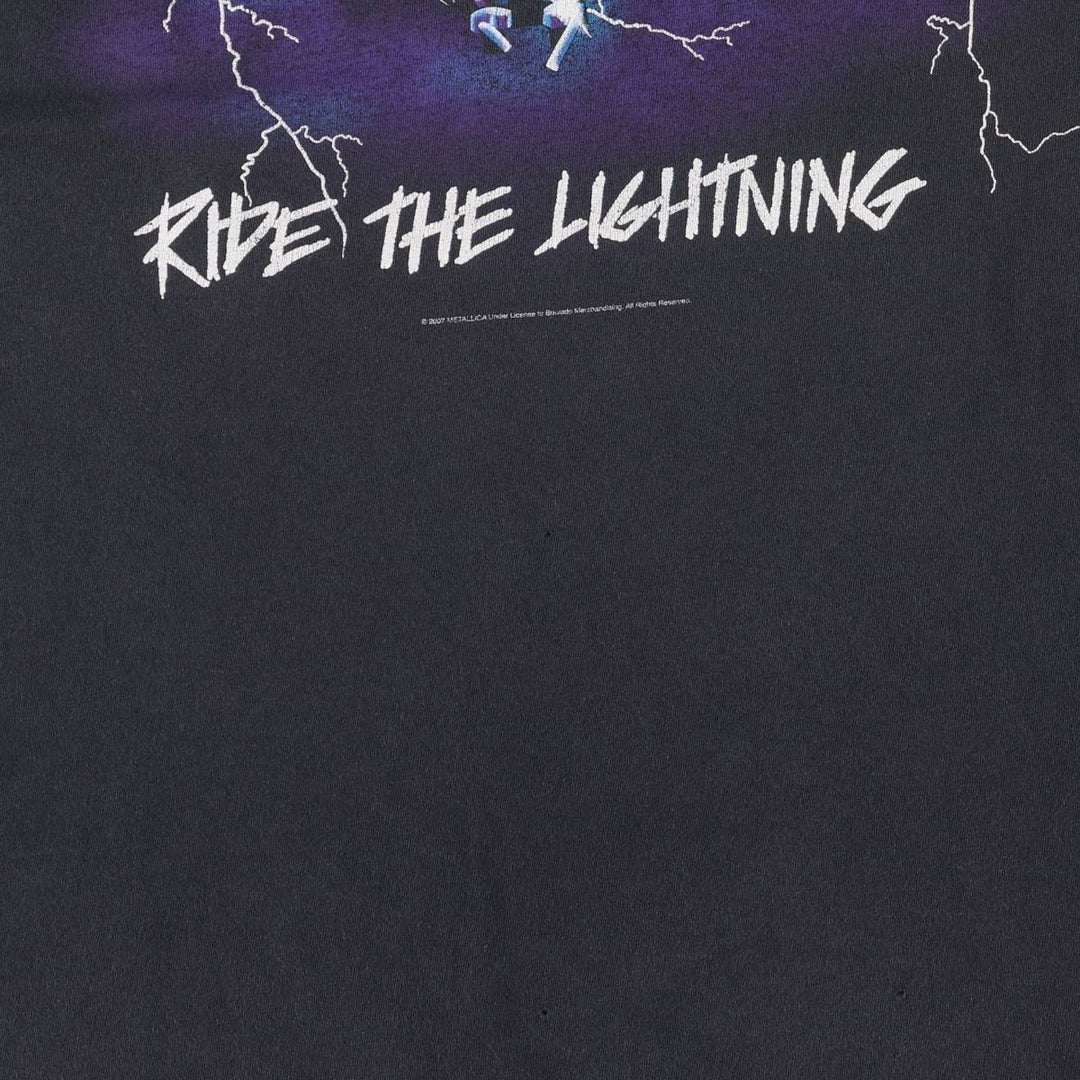 00'S METALLICA Band T-shirt, Band T, Men's M size unclear black type Vintage Second Hand