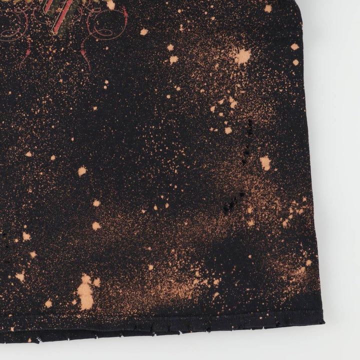 00'S Anvil VAN HALEN Van Halen bleached band T-shirt, men's M size cotton black type Vintage Second Hand