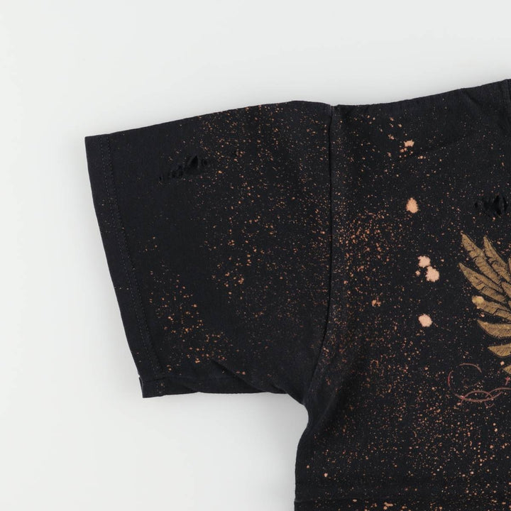 00'S Anvil VAN HALEN Van Halen bleached band T-shirt, men's M size cotton black type Vintage Second Hand