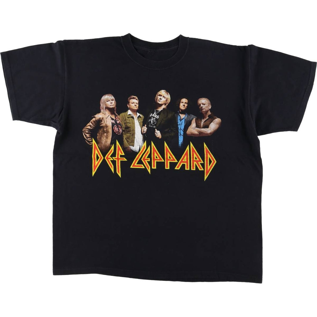 DEF LEPPARD Def Leppard Band T-shirt Band T Men's XL size unclear black type Vintage Second Hand
