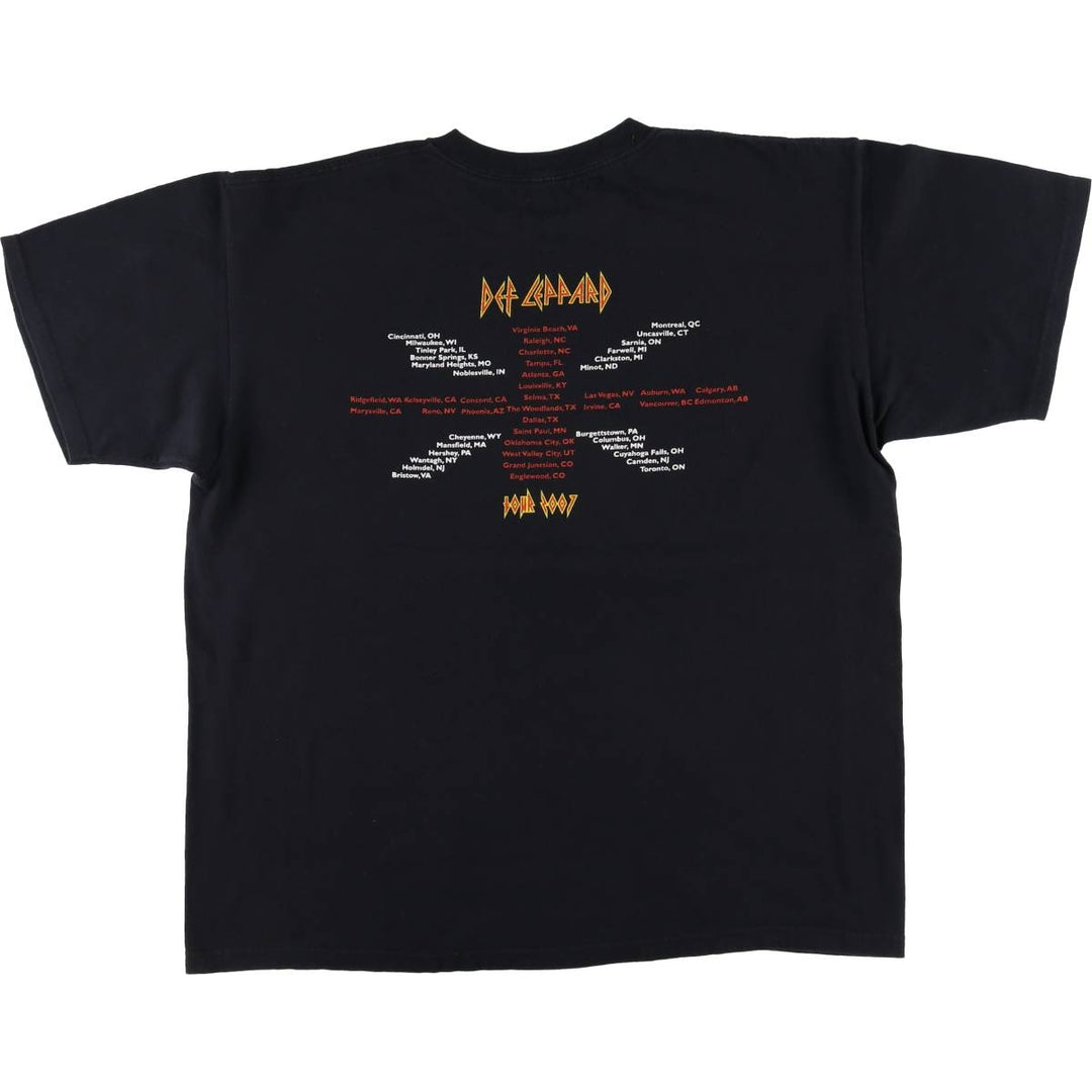 DEF LEPPARD Def Leppard Band T-shirt Band T Men's XL size unclear black type Vintage Second Hand