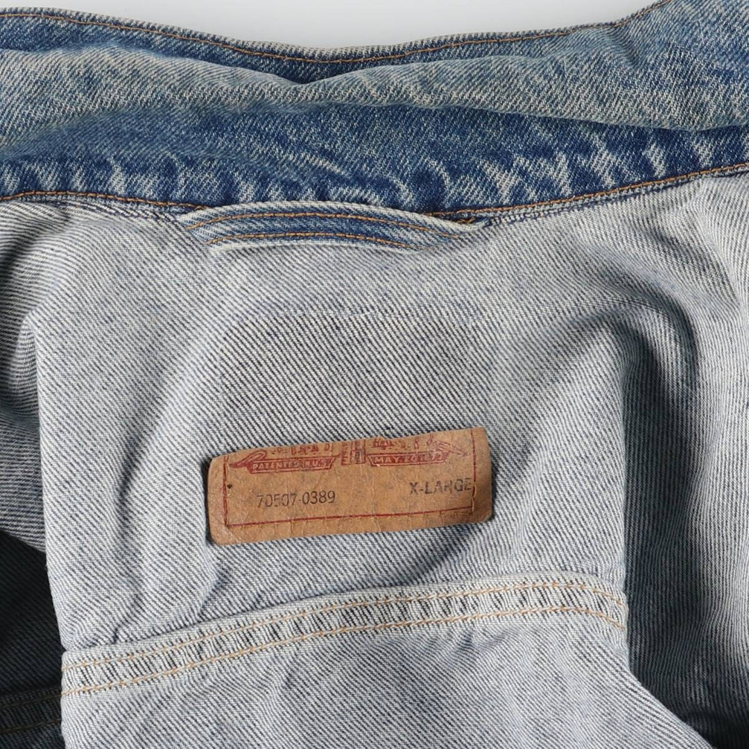 90'S Levi's 70507-0389 denim jacket, denim jacket, made in USA, men's XL size, vintage cotton blue type Vintage Second Hand