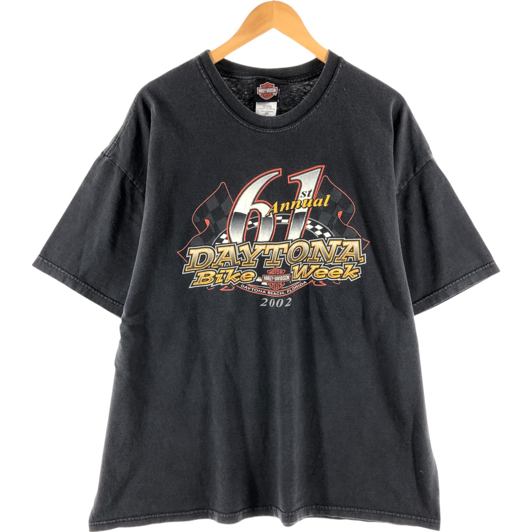 00'S Harley-Davidson HANES BEEFY Motorcycle Bike T-shirt Men's XXL cotton black type Vintage Second Hand