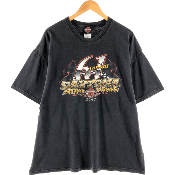 00'S Harley-Davidson HANES BEEFY Motorcycle Bike T-shirt Men's XXL cotton black type Vintage Second Hand