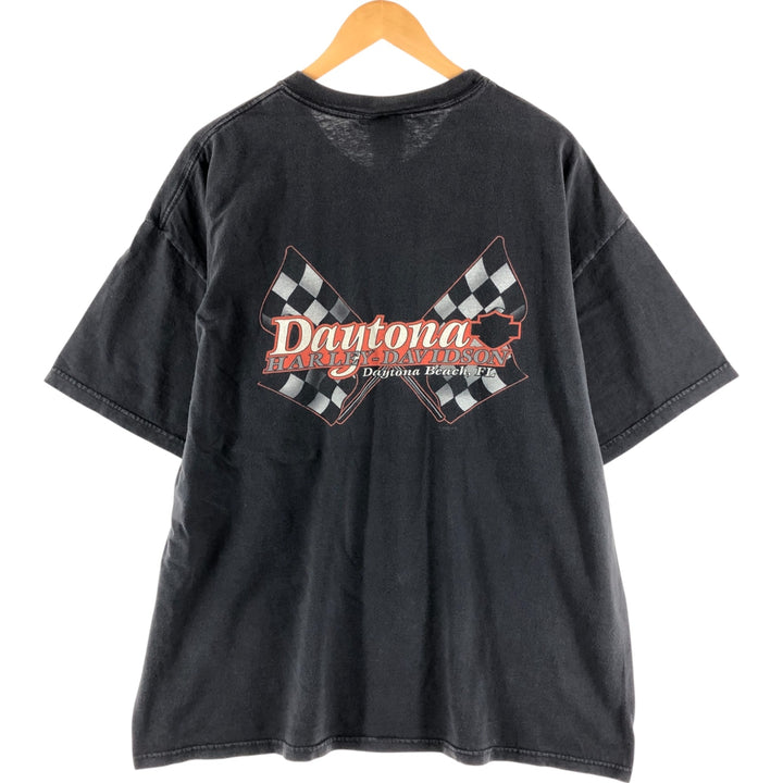 00'S Harley-Davidson HANES BEEFY Motorcycle Bike T-shirt Men's XXL cotton black type Vintage Second Hand