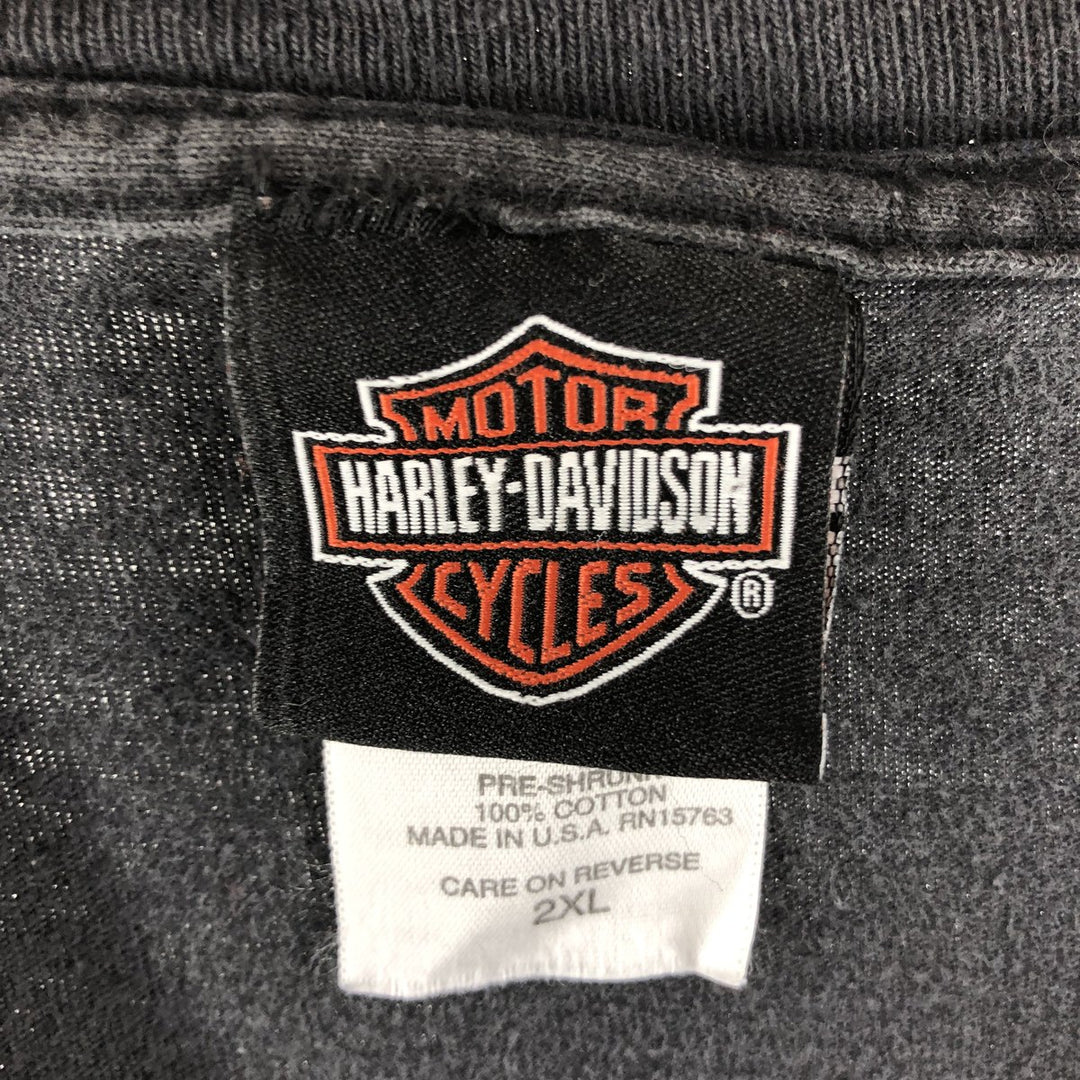 00'S Harley-Davidson HANES BEEFY Motorcycle Bike T-shirt Men's XXL cotton black type Vintage Second Hand