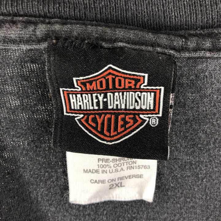 00'S Harley-Davidson HANES BEEFY Motorcycle Bike T-shirt Men's XXL cotton black type Vintage Second Hand