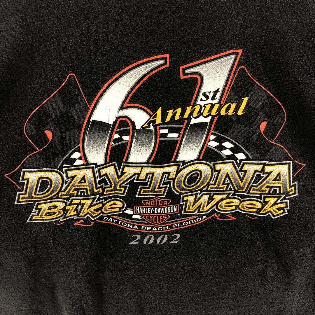 00'S Harley-Davidson HANES BEEFY Motorcycle Bike T-shirt Men's XXL cotton black type Vintage Second Hand