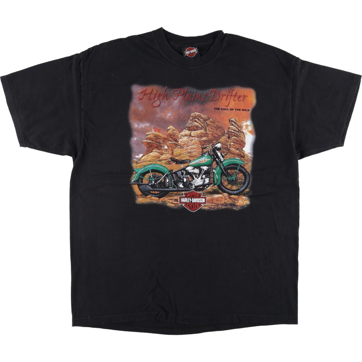 00'S Harley-Davidson Motorcycle Bike T-shirt Made in USA Men's XL cotton black type Vintage Second Hand