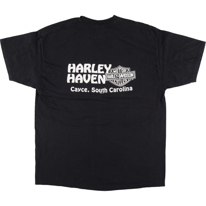 00'S Harley-Davidson Motorcycle Bike T-shirt Made in USA Men's XL cotton black type Vintage Second Hand