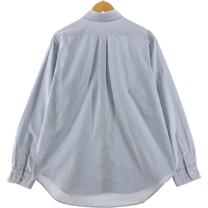 Ralph Lauren Classic Fit Long Sleeve Button Down Striped Shirt, Men's Size L cotton Blue type light blue Vintage Second Hand