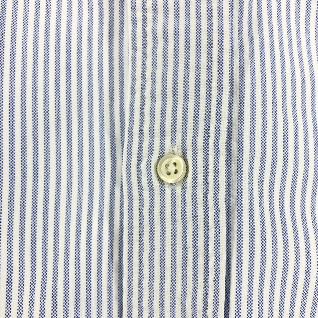 Ralph Lauren Classic Fit Long Sleeve Button Down Striped Shirt, Men's Size L cotton Blue type light blue Vintage Second Hand